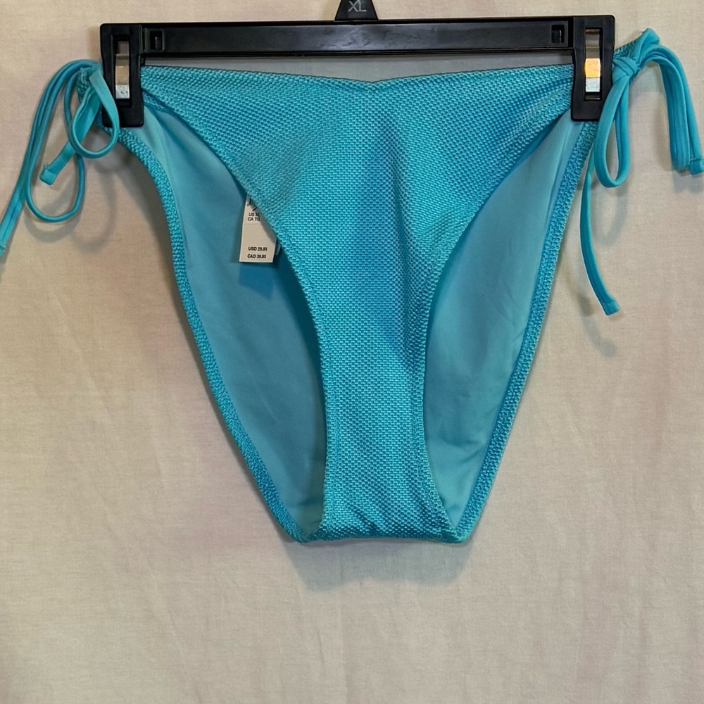 AA-53 Aerie NWT Blue Side Tie Cheekiest Summer Swim‎ Bikini Bottoms Size XL